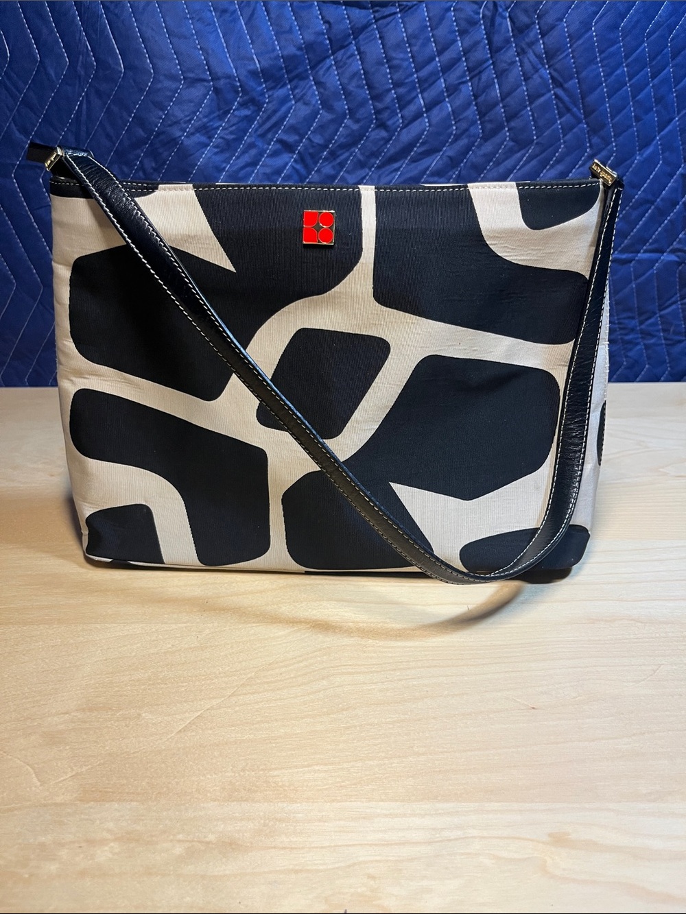 Kate Spade Y2K Graphic Black & Cream Crossbody Bag with Red Accent